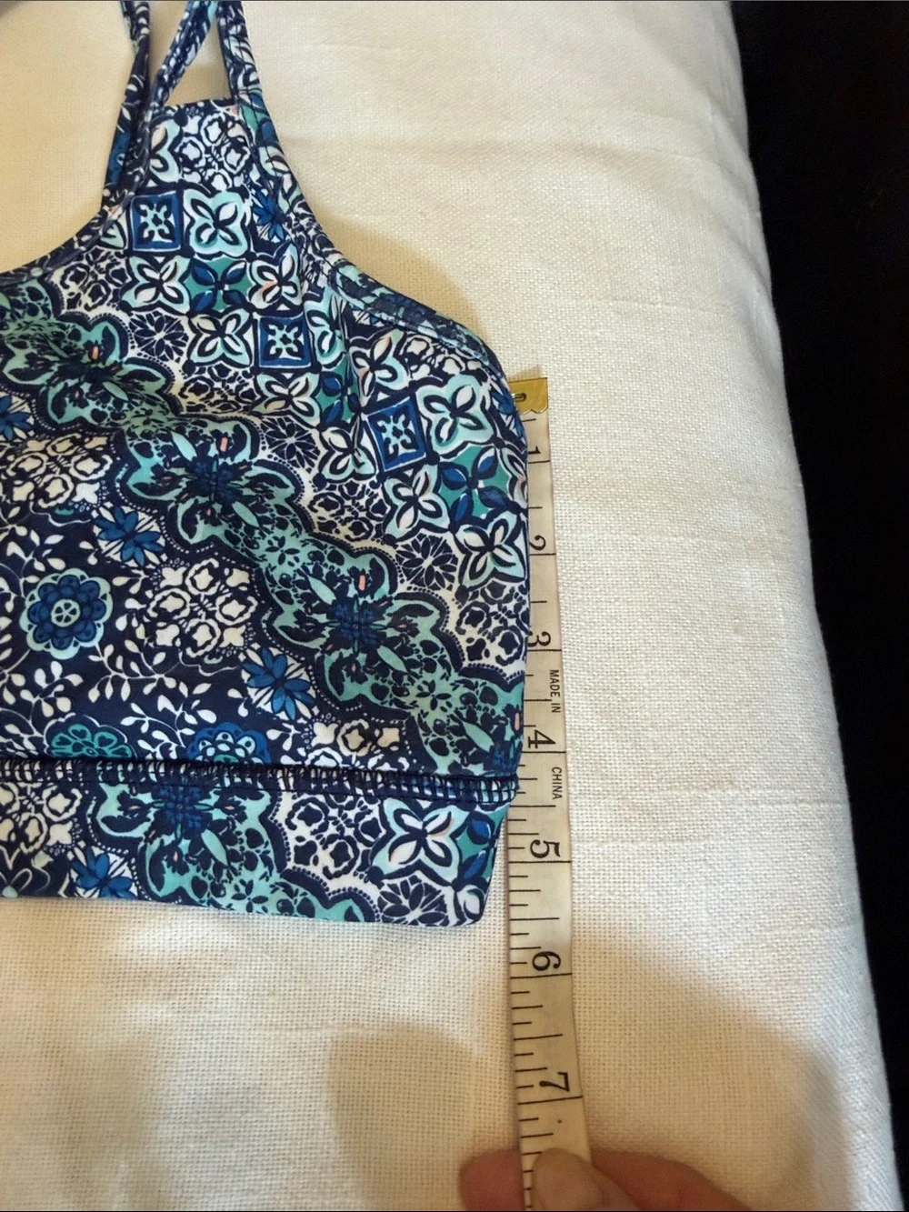 GAIAM Navy Blue & White Printed Athletic Top & Boy Shorts